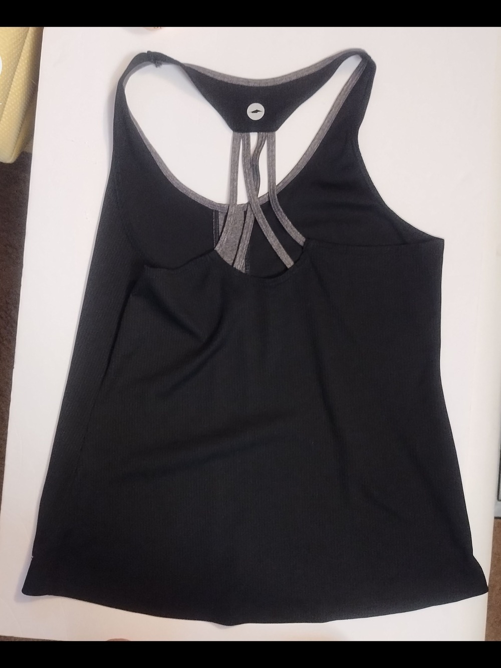 Avia Black Charcoal Heather Racer Back Sports Bralette Medium - Picture 2 of 5